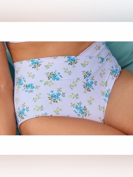aerie Other - Aerie High-Waisted Crossover Floral Bikini Bottoms